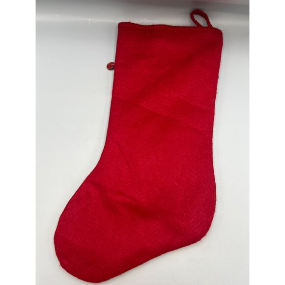 Dan Dee Christmas Stocking Trees & Buttons Red Natural Hygge Sewing Rustic - Picture 2 of 10